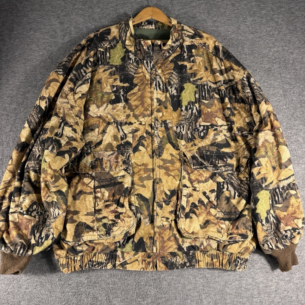 Mossy Oak Forest Floor Jacket Outdoor Camo Hunting Barn Chore Coat 2XL Vintage